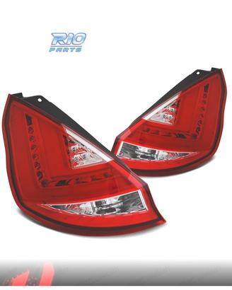 FANALI FORD FIESTA MK7 08-12 LIGHT BAR ROSSO CROMA