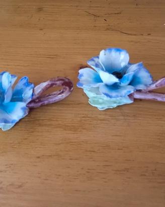 Coppia Fiori in Porcellana Capodimonte