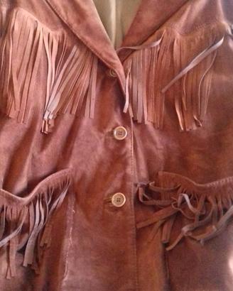 Giacca di camoscio donna con frange