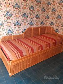 Letto in bambù e rattan stile etnico/boho chic
