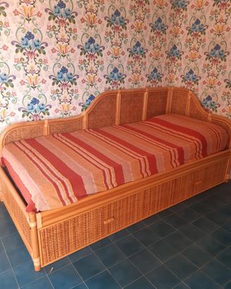 Letto in bambù e rattan stile etnico/boho chic