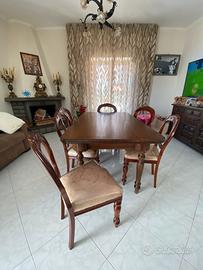 Tavolo noce massello con 6 sedie