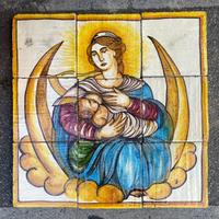Mattonella riggiola maiolica Maternità Immacolata
