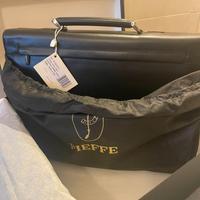 Cartella a 2 soffietti in pelle di vitello nera