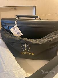 Cartella a 2 soffietti in pelle di vitello nera