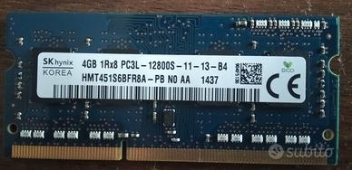 Memoria Ram Hynix 4 GB DDR3 - 1600 Mhz a 204 pin