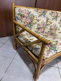 Divano e tavolino vimini