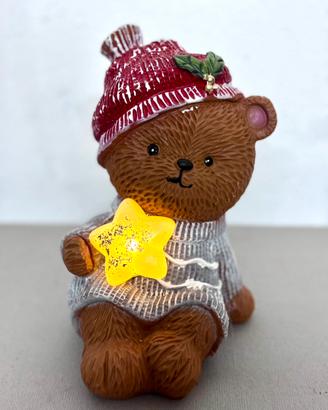 Statuetta orso natalizia