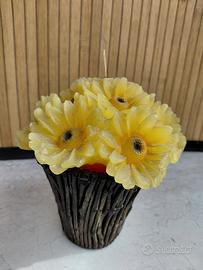 candela mazzo di fiori