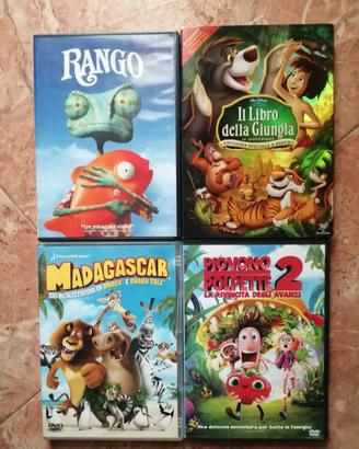 5 DVD Il Libro della Giungla, Rango, Madagascar