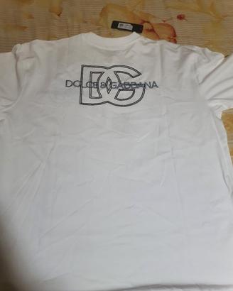 T-shirt Dolce & Gabbana Bianca con Logo nuova