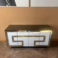Credenza in vetro multicolore, 140x50x70 cm