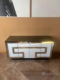 Credenza in vetro multicolore, 140x50x70 cm