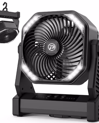 Ventilatore da Campeggio D10 con Luce Frontale