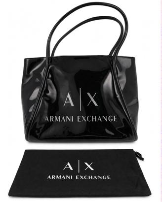 Borsa Armani Exchamge A X tot nera vernice lucida