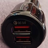 CARICABATTERIE DA AUTO USB CARICATORE CELLULARE