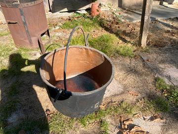 Paiolo in rame per conserva completo - cm 60 - kg