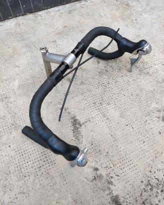 Manubrio corsa vintage ITM + comandi Shimano RSX