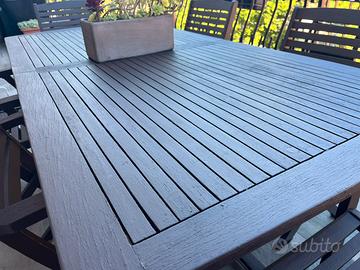 Tavolo in legno + 6 sedie il legno con braccioli