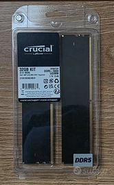 MEMORIA RAM CRUCIAL DDR5 5600 32GB DESKTOP NUOVA