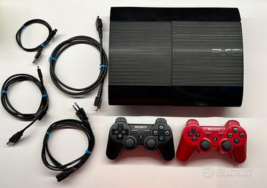 Ps3 super slim 500gb, pasta, 2 DualShock, 2 giochi