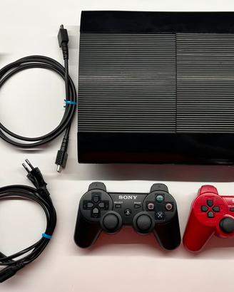 Ps3 super slim 500gb, pasta, 2 DualShock, 2 giochi