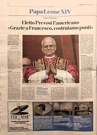 GIORNALE L'ARENA DI VERONA 9 5 2025 PAPA LEONE XIV