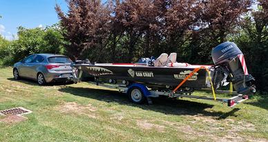 BassBoat in Alluminio con Carrello