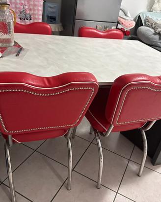 Sedie vintage in pelle rossa