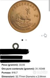 Moneta D’oro Krugerrand