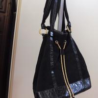 Borsa Borbonese vintage camoscio nero