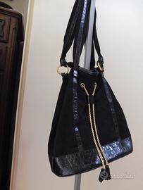 Borsa Borbonese vintage camoscio nero