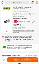 Motorino avviamento per toyota ridex