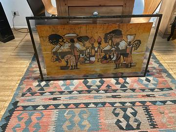 Batik africano incorniciato in vetro
