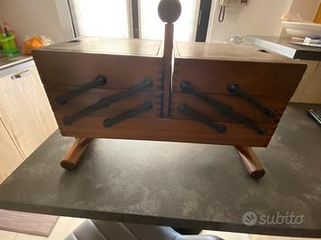 cassetta in legno da cucito