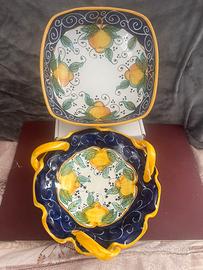 Piatto ceramica limoni costiera amalfitana