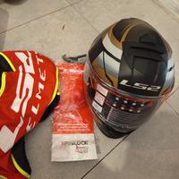 casco moto integrale Stormo 2 tracker black Gold L