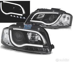 FARI AUDI A3 8P LUCE DIURNA A TUBO LED FONDO NERO
