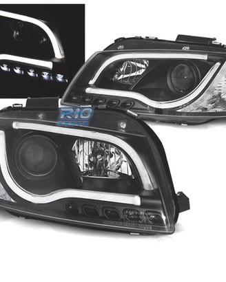FARI AUDI A3 8P LUCE DIURNA A TUBO LED FONDO NERO