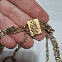 collana vintage retro' con gancio perla e brillant