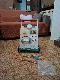 Carrello primi passi neonato in legno