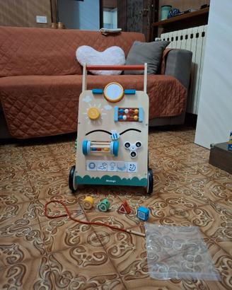 Carrello primi passi neonato in legno