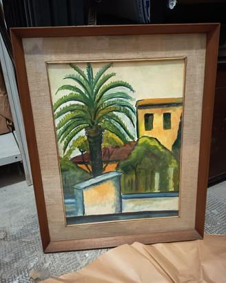 Quadro paesaggio con palma