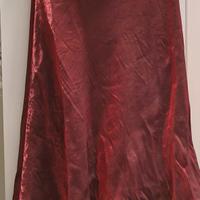 Abito lungo sottoveste bordeaux con stola 