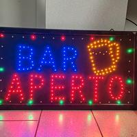 insegna luminosa bar aperto