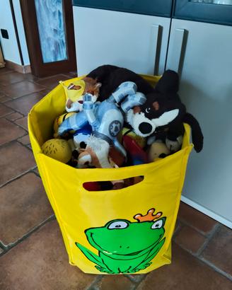 sacco porta giochi e peluche vari 