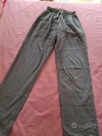 pantalone XS Chef cuoca a quadretti 