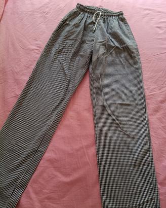 pantalone XS Chef cuoca a quadretti 