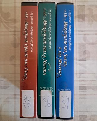 3 vhs della serie "Le grandi meraviglie del mondo"