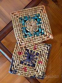 Set 2 pezzi sottopentola in paglia